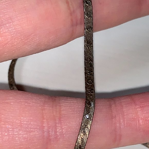 16" #1 Mom Sterling Silver Herringbone Necklace - Picture 10 of 10